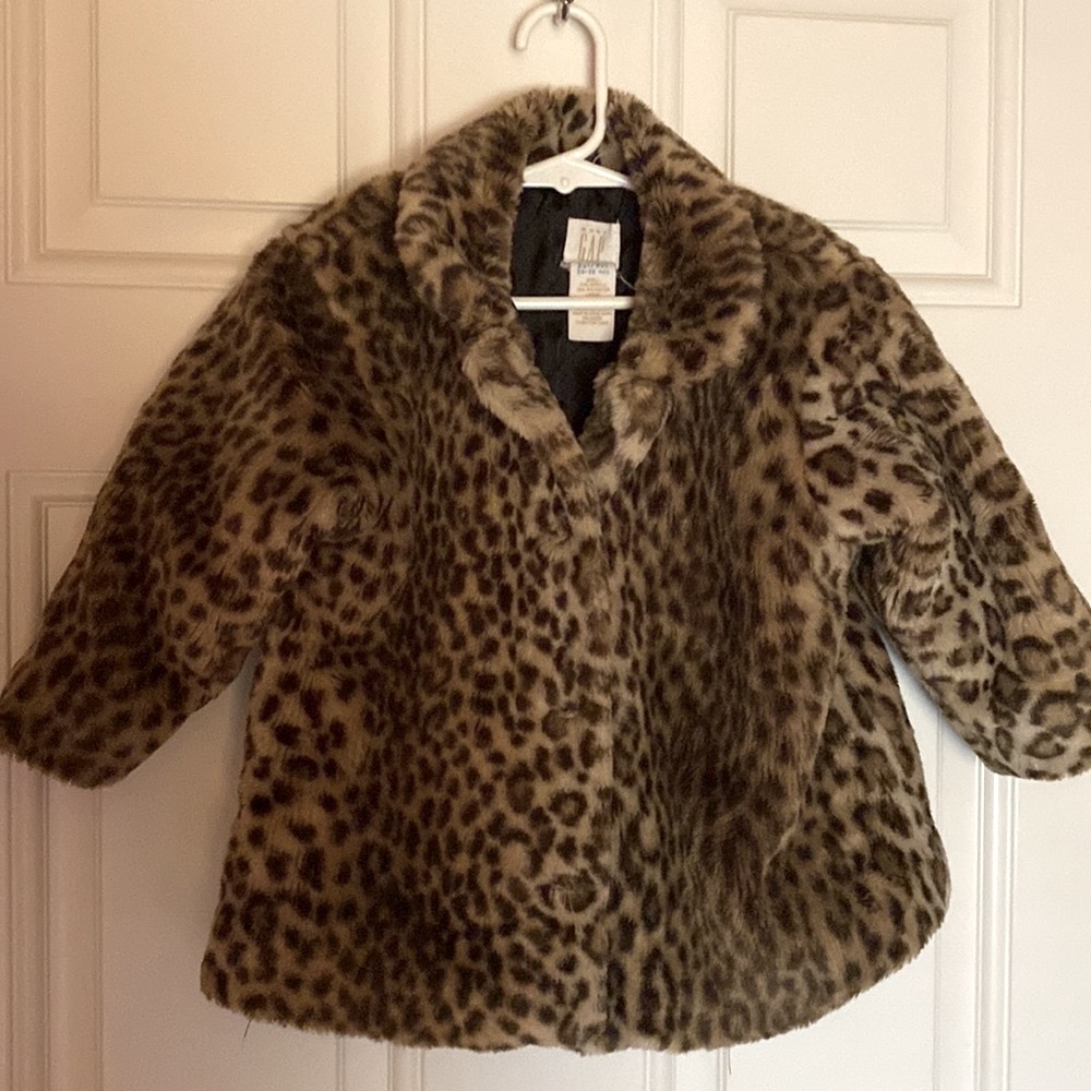 Baby Gap vintage leopard faux fur coat